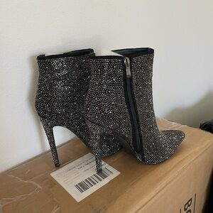Black Stiletto Studded Ankle Boots